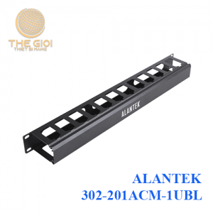 1U Aluminum Cable Management Panel Alantek (302-201ACM-1UBL)